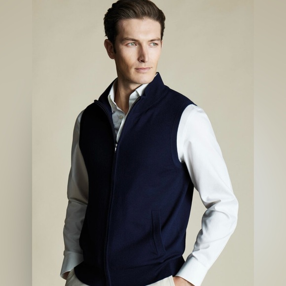 LOT OF 2! Charles Tyrwhitt Wool Vests- Gray&Navy, sz XXL - Picture 2 of 15